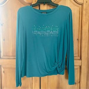 Bebe blue long sleeve T shirt